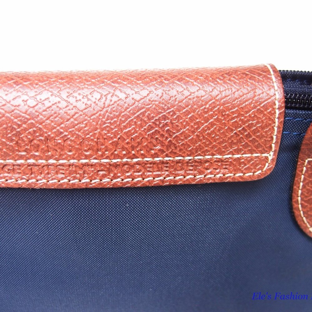 ❤️ NWT LONGCHAMP Le Pliage Type M Medium Short Handle Tote NAVY Blue Authentic - Picture 13 of 16